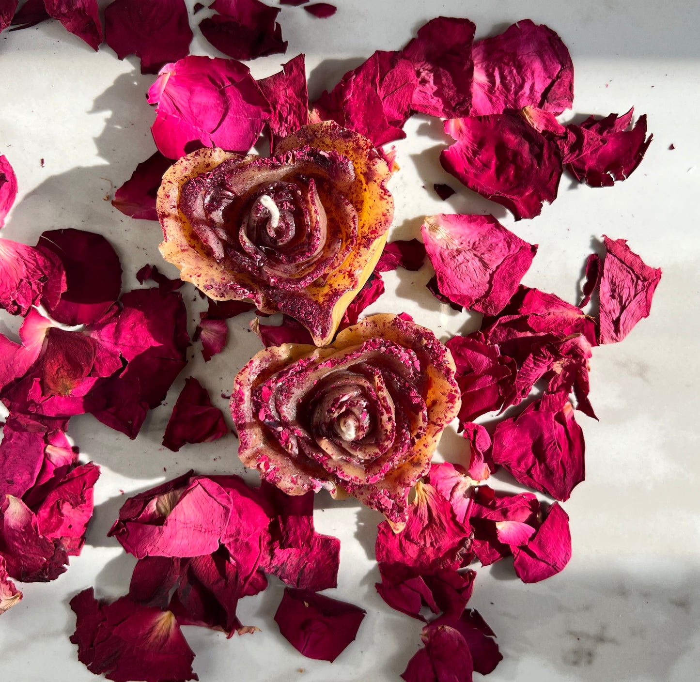 Rose & Lavendar Heart Candle (Pack of 2)