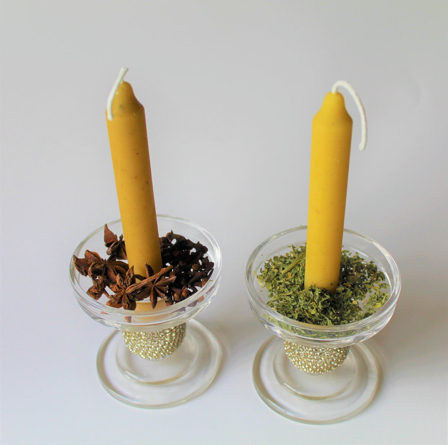 6" Beeswax Herb Taper Candles Meditation/Intention