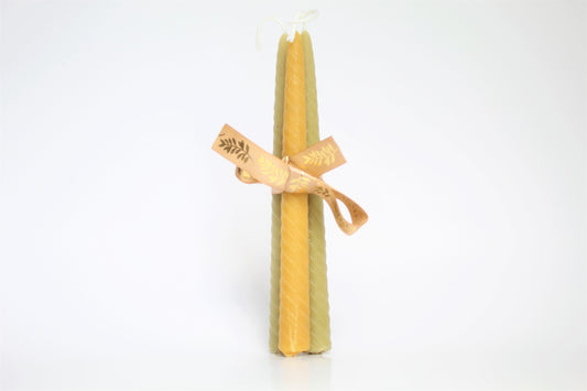 7" Beeswax Herb Spiral Taper Candles