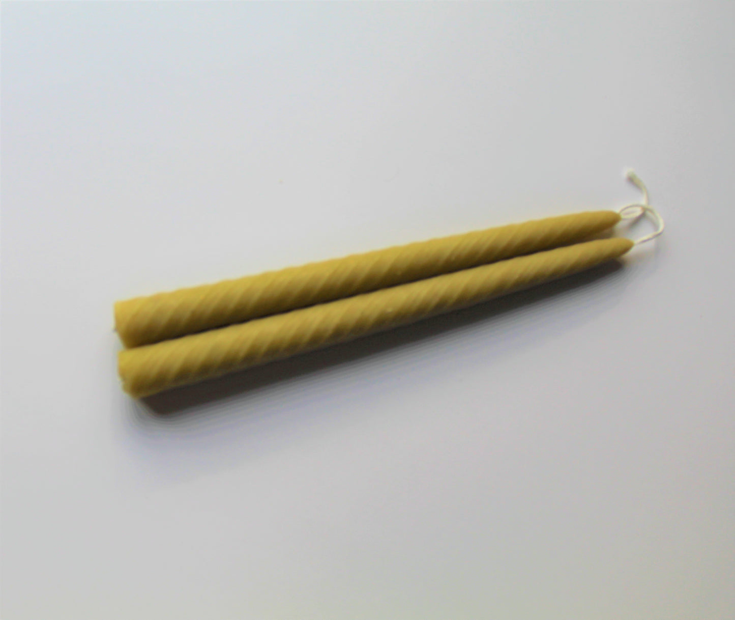 9 1/2" Beeswax Spiral Taper Candles