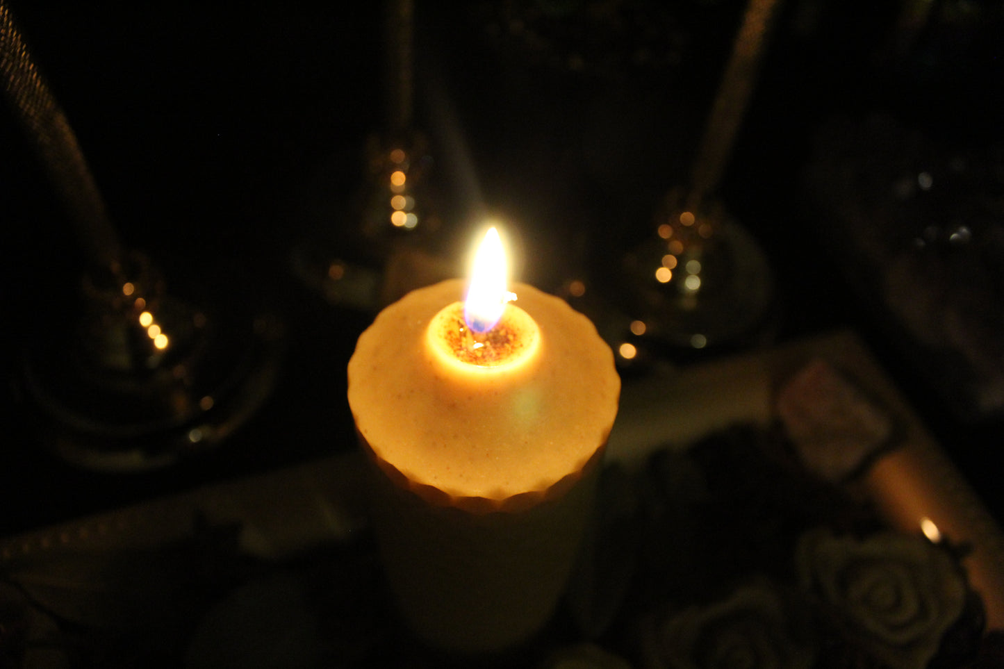 6" Beeswax Herb Pillar Candles