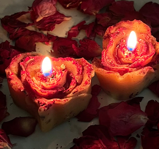 Rose & Lavendar Heart Candle (Pack of 2)